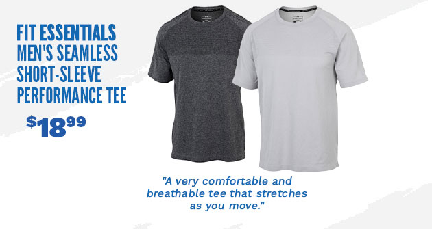Fit Essentials Men's Seamless Short-Sleeve Performance Tee