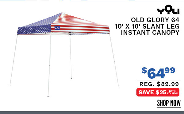 Yoli Old Glory 64 10' x 10' Slant Leg Instant Canopy