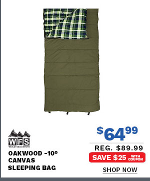 World Famous Sports Oakwood -10° Canvas Sleeping Bag