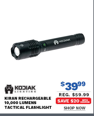 Kodiak Kiran Rechargeable 10,000 Lumens Tactical Flashlight