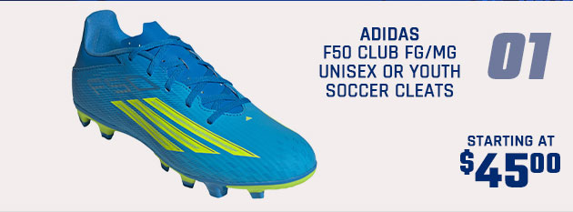 adidas F50 Club FG/MG Unisex or Youth Soccer Cleats