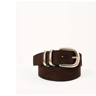AMANI BELT - DARK CACAO SUEDE GOLD