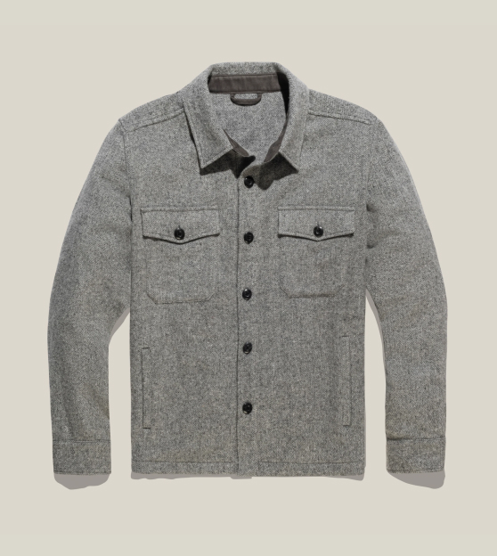 A product shot of Bills Khakis Shirt Jacket - Wool Herringbone - Classic Fit