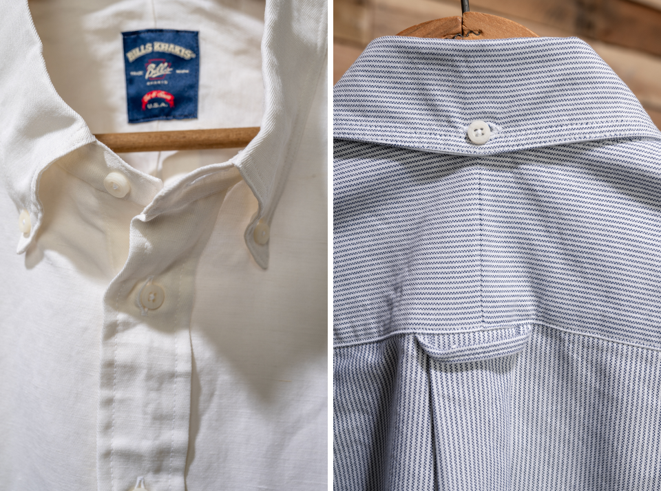A collage of two Bills Khakis standard fit shirts