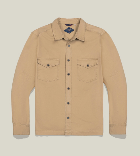A product shot of a Bills Khakis Overshirt – Classic Fit – Broken-In Twill