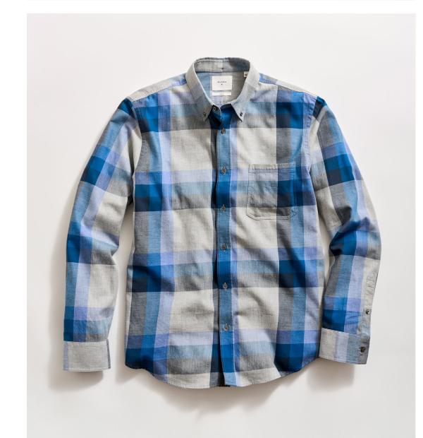 Large Scale Plaid Melange Tuscumbia Shirt Button Down