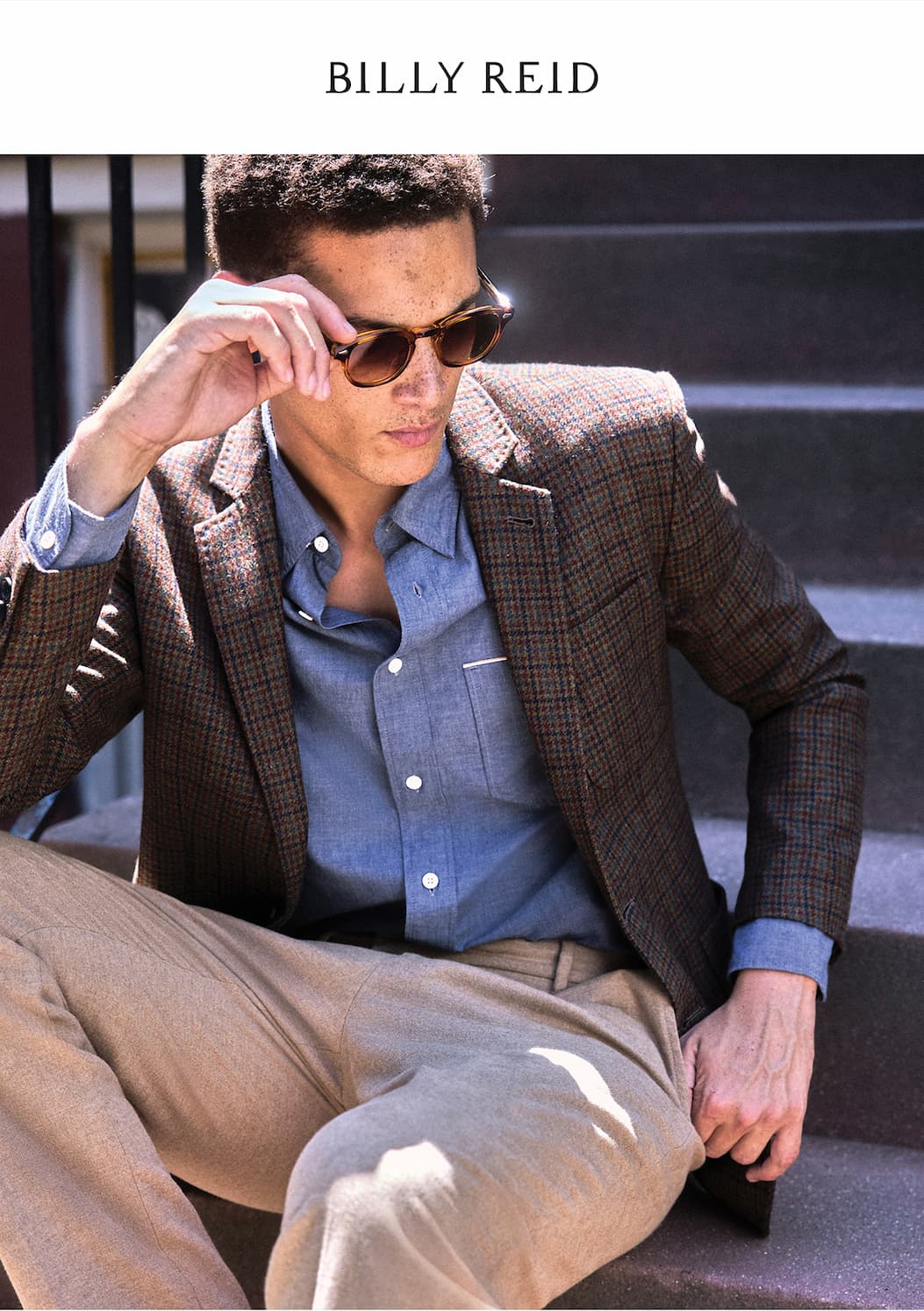 Model wears Billy Reid