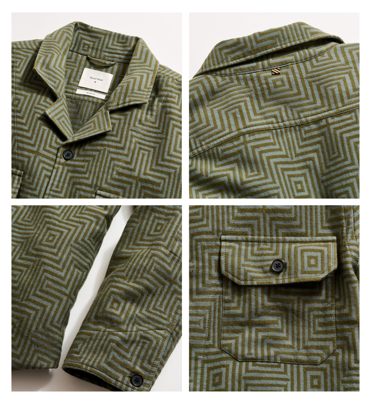Detail shots of the overshirt