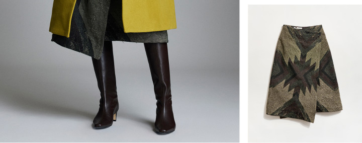 Plank Jacquard Wrap Skirt