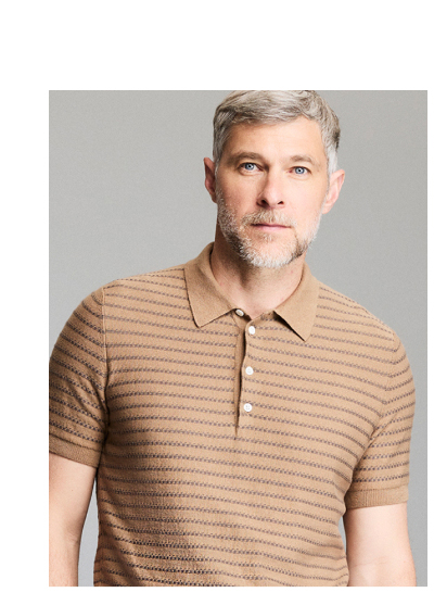 Textured Stripe Sweater Polo