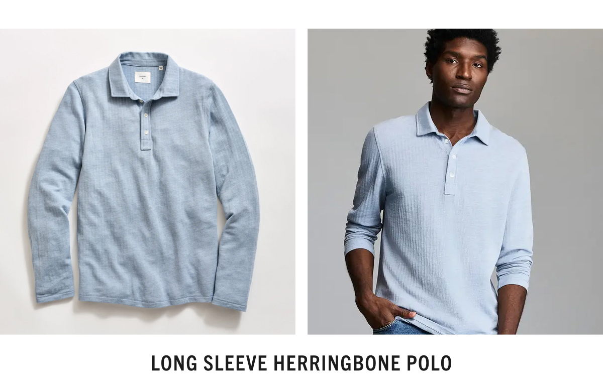 Long Sleeve Herringbone Polo