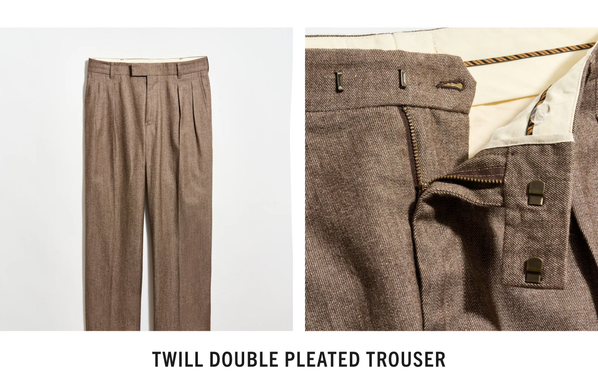 Twill Double Pleated Trouser