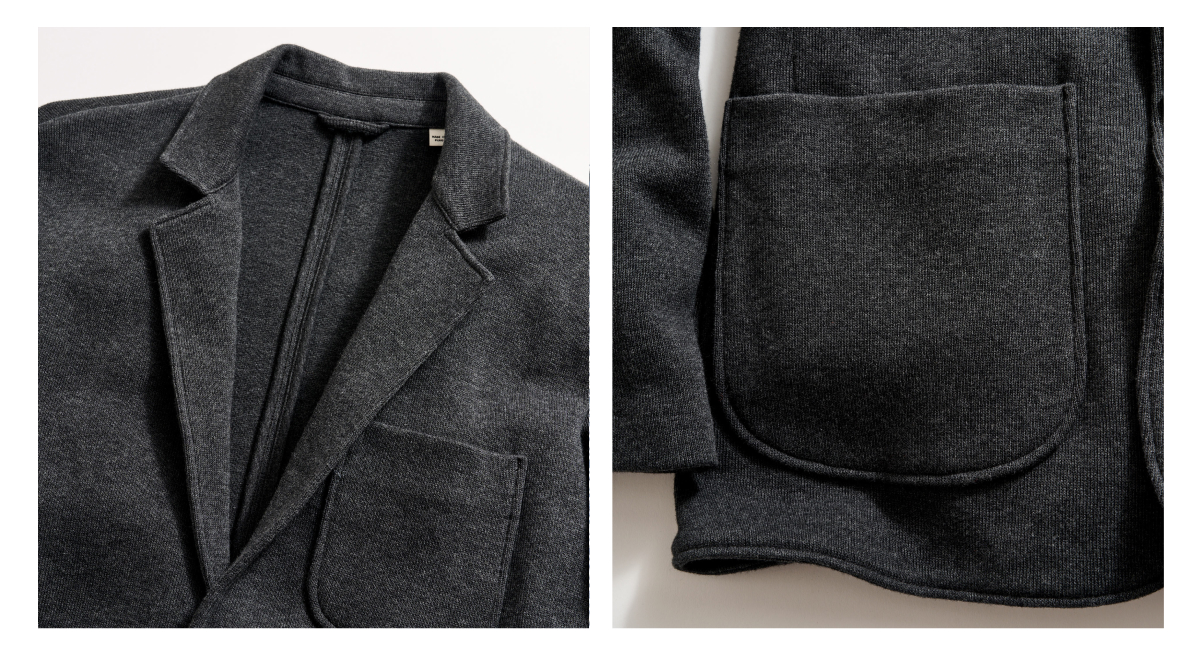 Grey Heathered Knit Sport Coat details