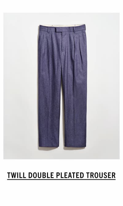 Twill Double Pleated Trouser