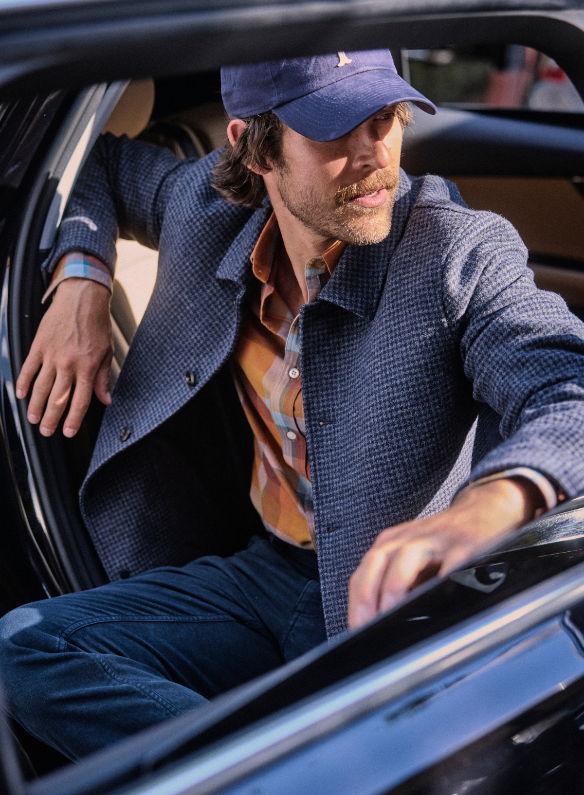 Bennett Overcoat worn by model