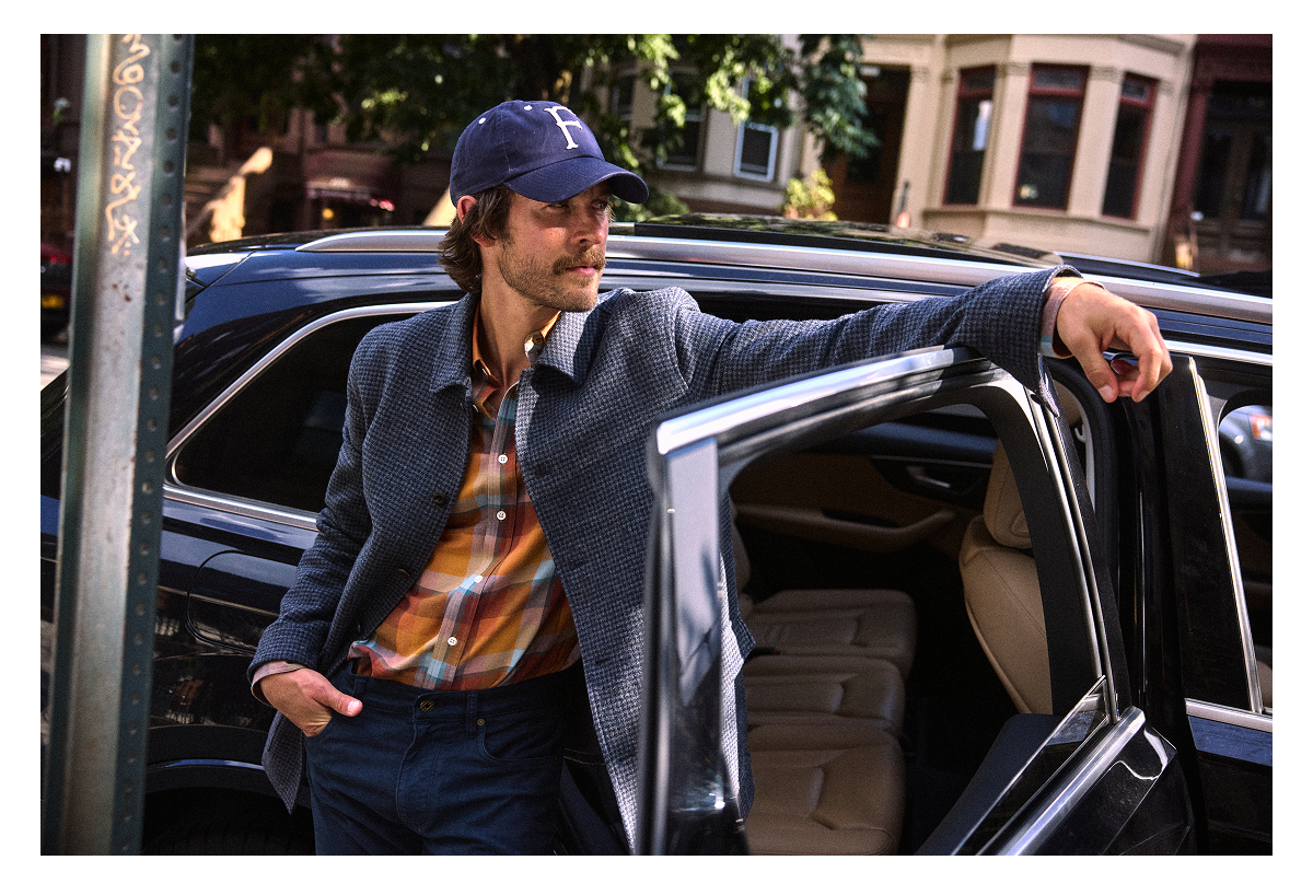 Model wears the jacket.