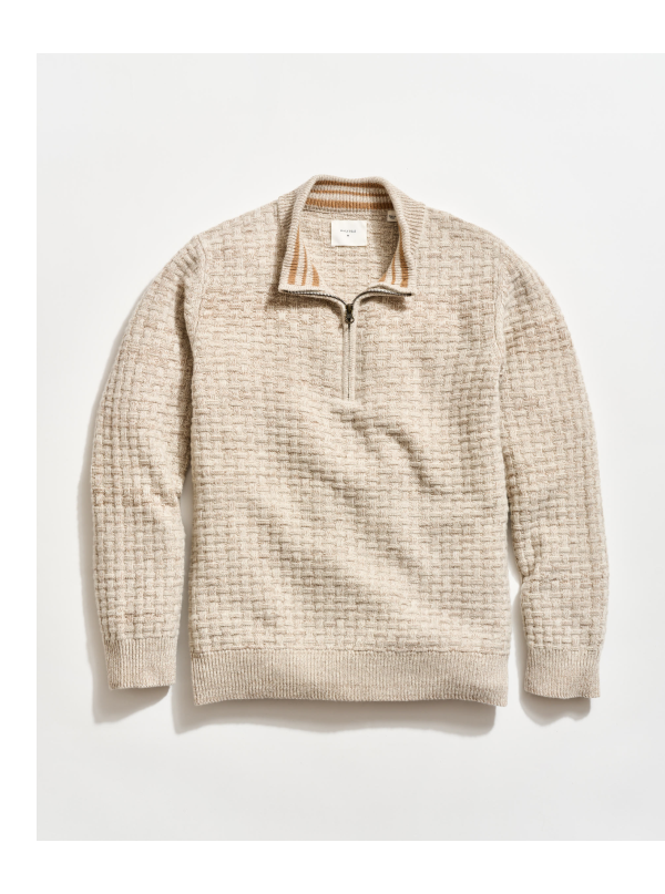 Basketweave Half Zip Sweater 
