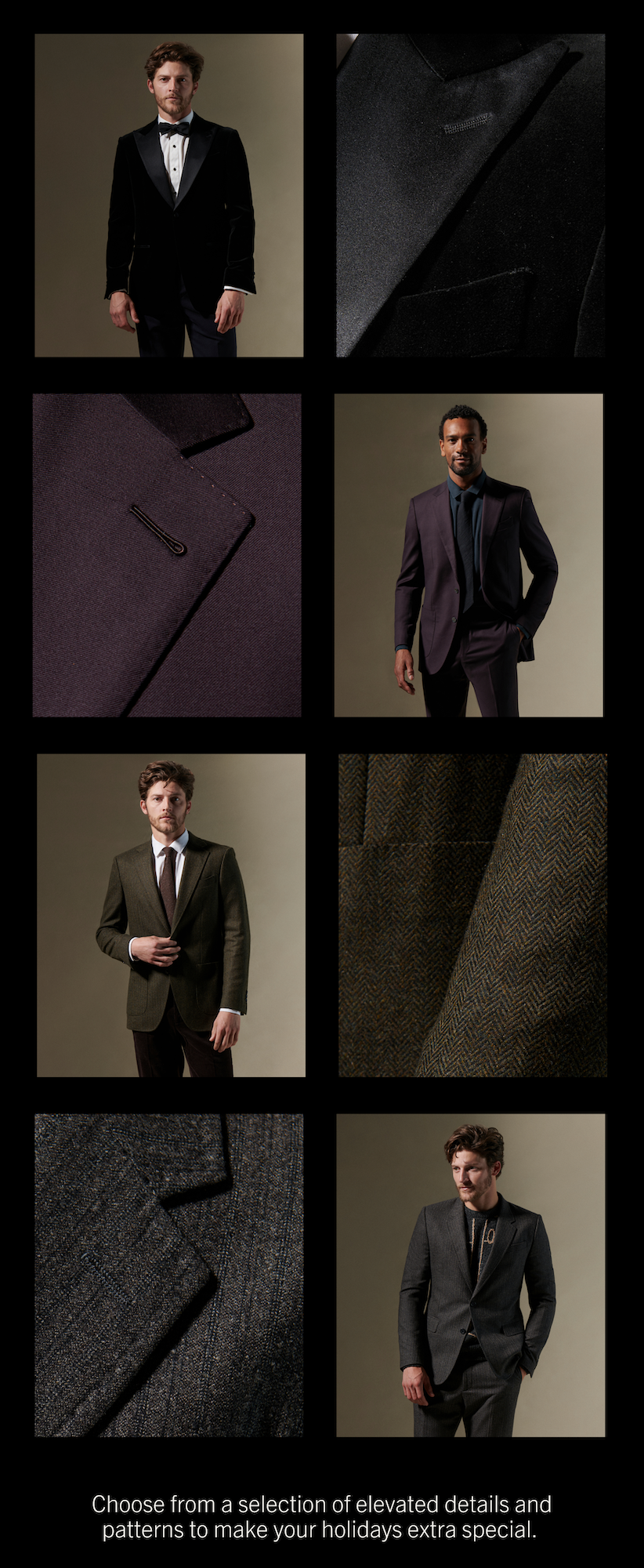 Choose from a selection of elevated details and patterns to make your holidays extra special.