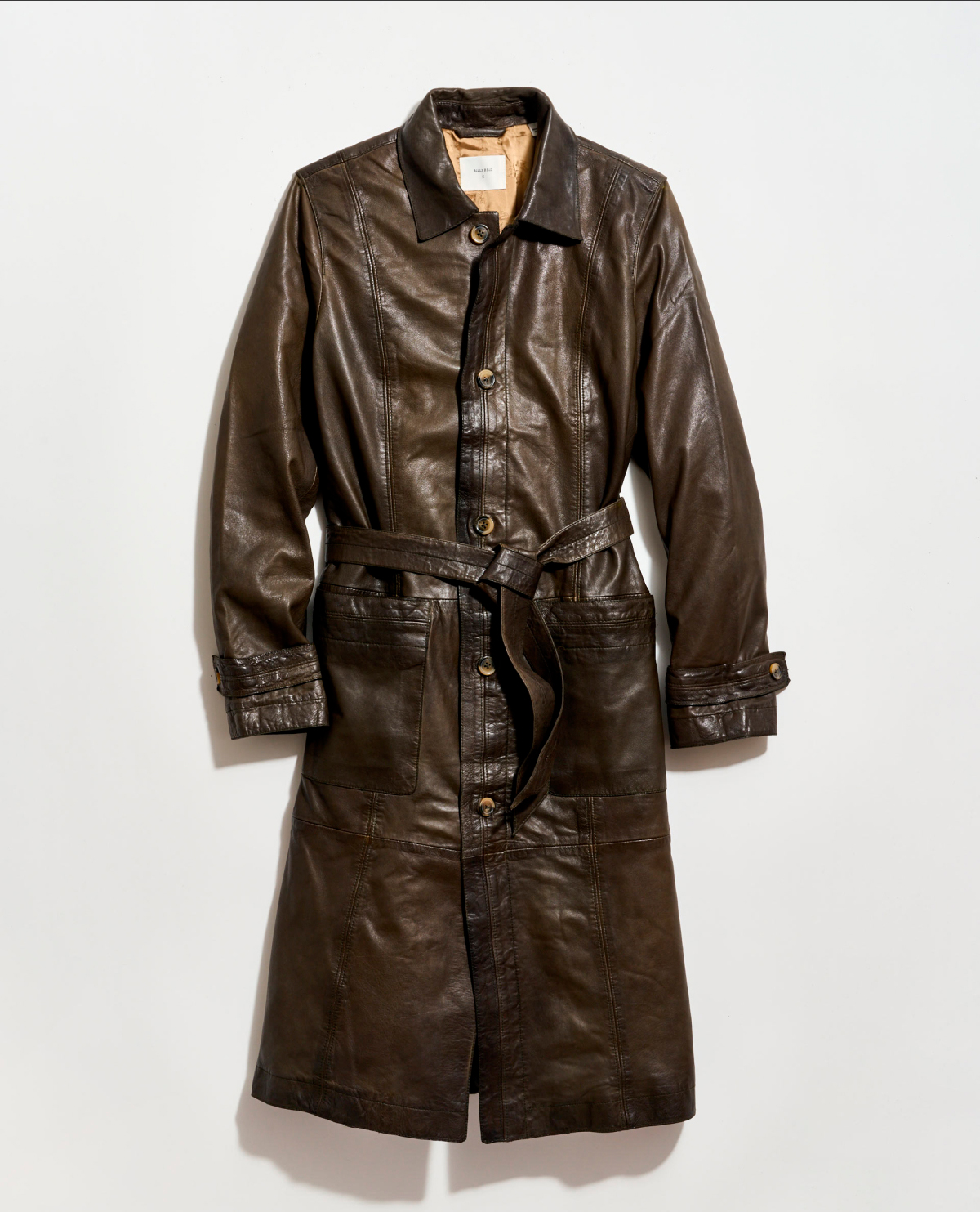 Belted Leather Coat