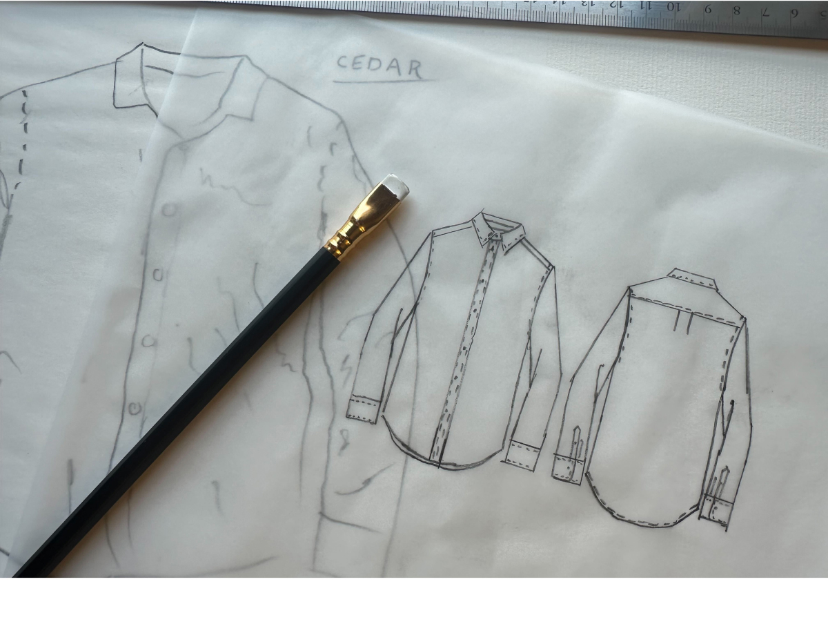 Sketch of the Cedar Shirt in design.