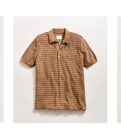 Textured Stripe Sweater Polo