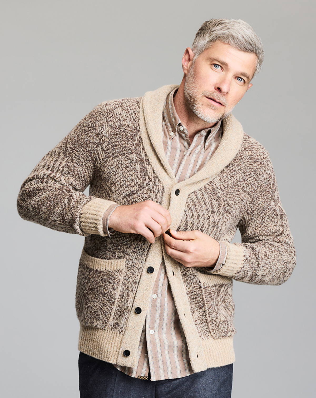 Model wears the Flow Knit Cardigan