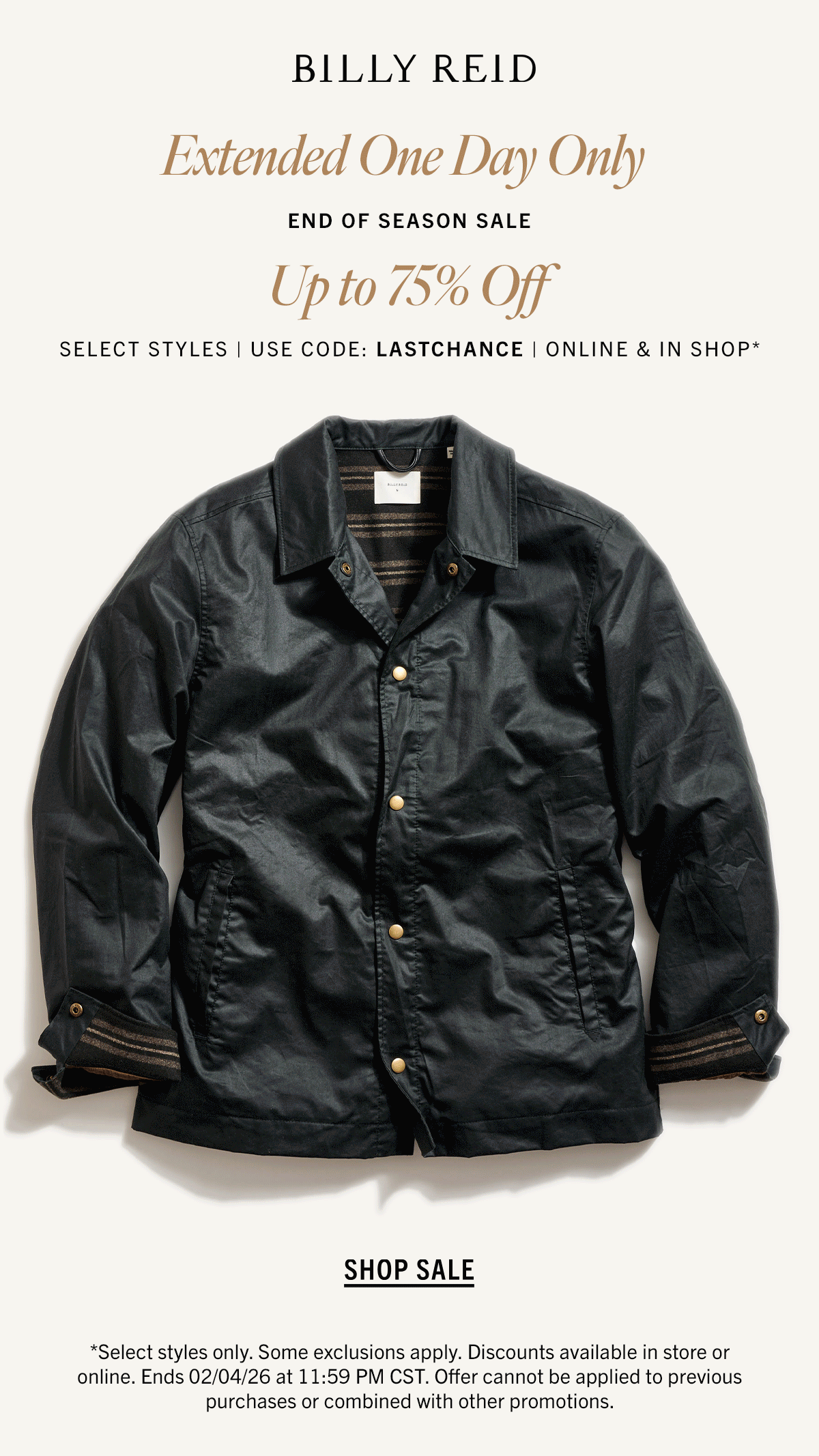 End of Season Sale Ends Tonight