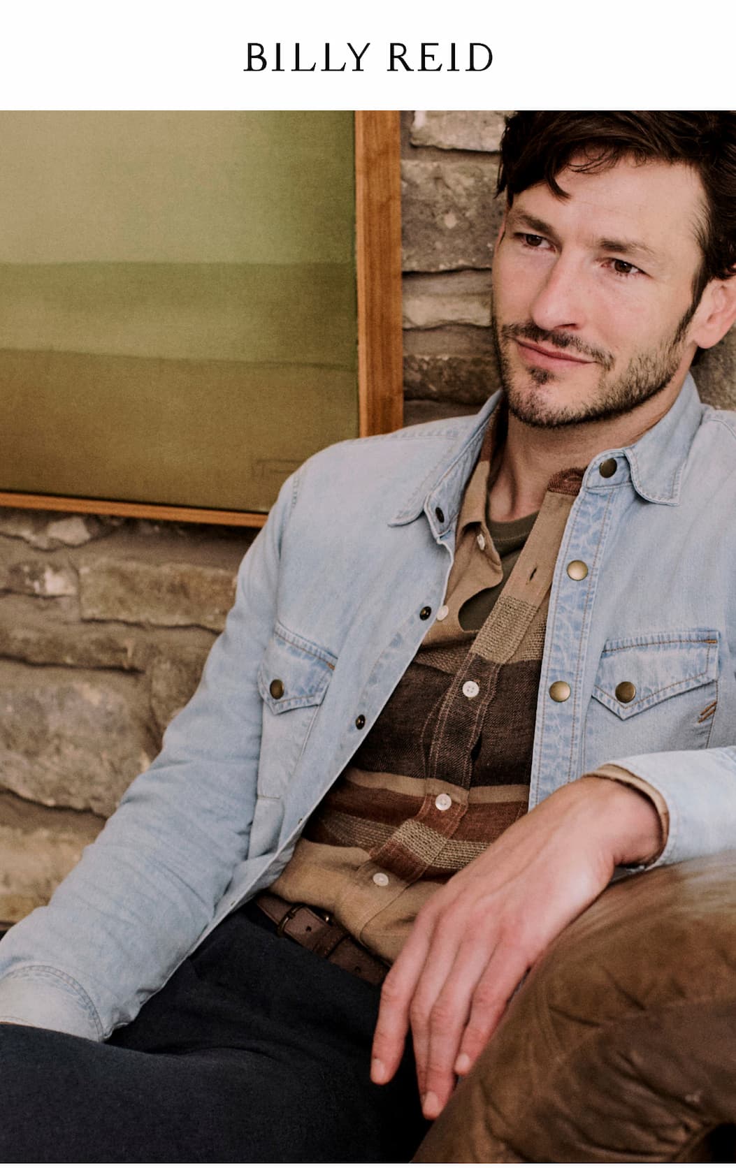 Model wears Billy Reid new arrivals.