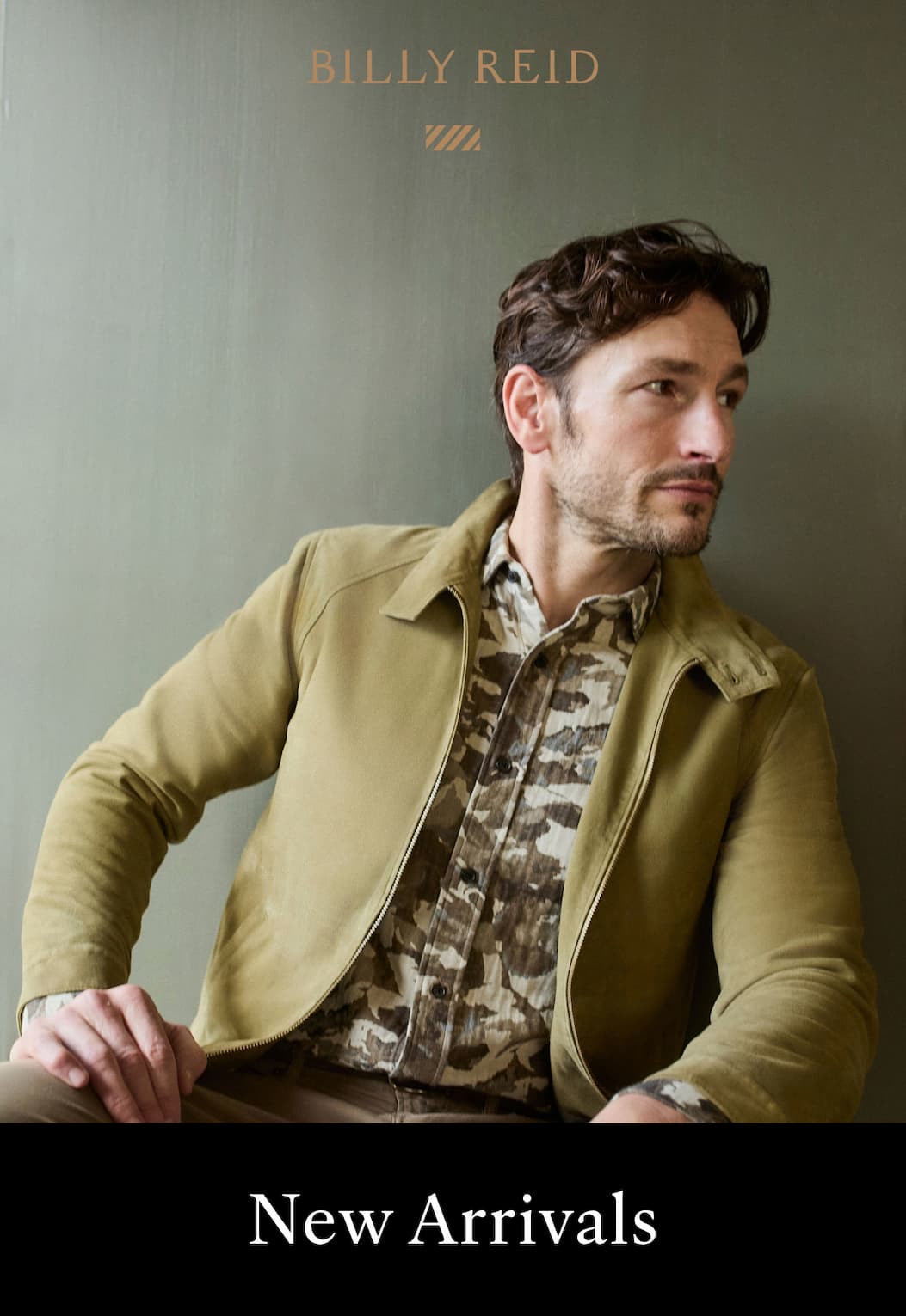 Model wears Billy Reid new arrivals.
