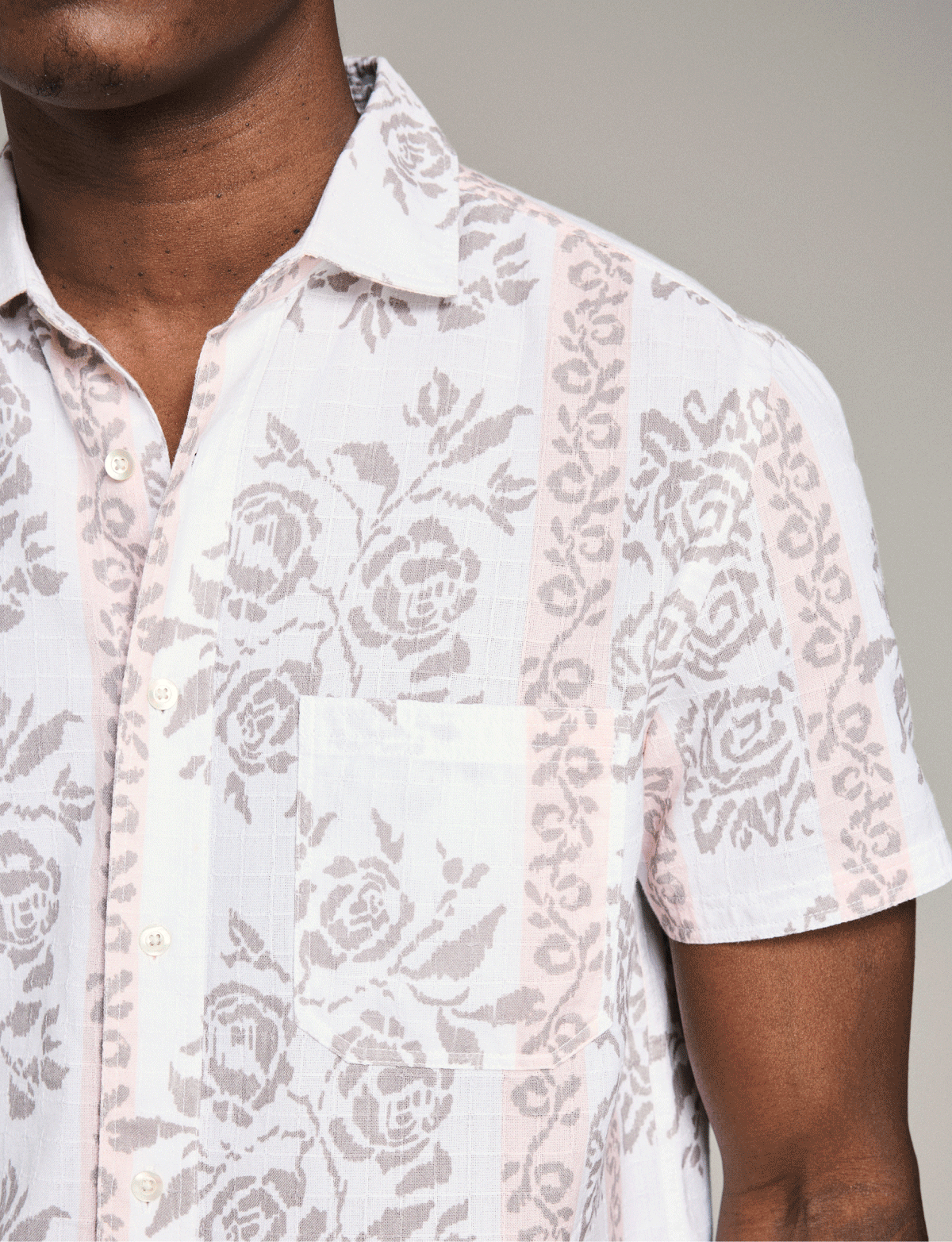 Gif of custom artwork on Billy Reid shirting.