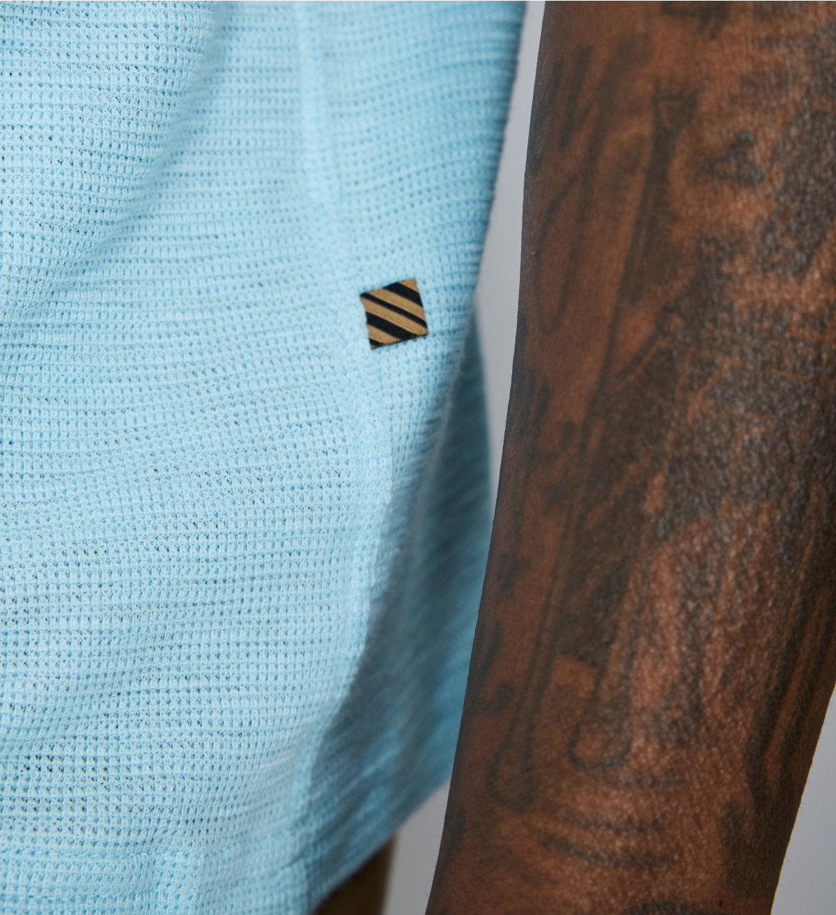 Detail shot of the shirt.