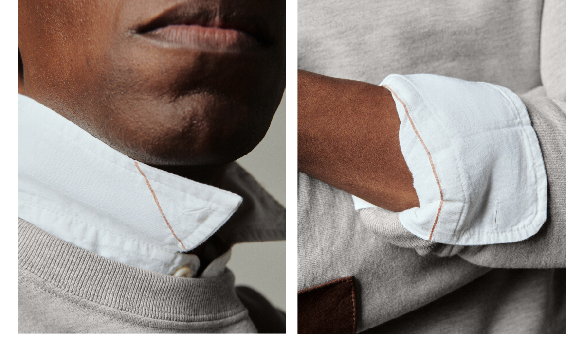 Model layers the shirt.