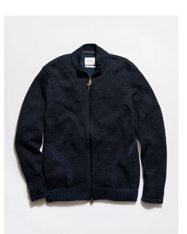 Dark navy linen track jacket