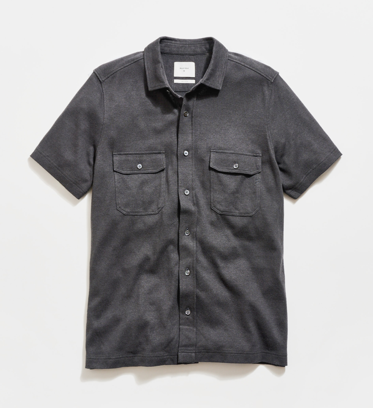The Short Sleeve Hemp Cotton Knit Shirt in Asphalt