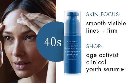 SKIN FOCUS: smooth visible lines + firm. SHOP: age activist clinical youth serum