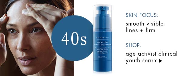 SKIN FOCUS: smooth visible lines + firm. SHOP: age activist clinical youth serum