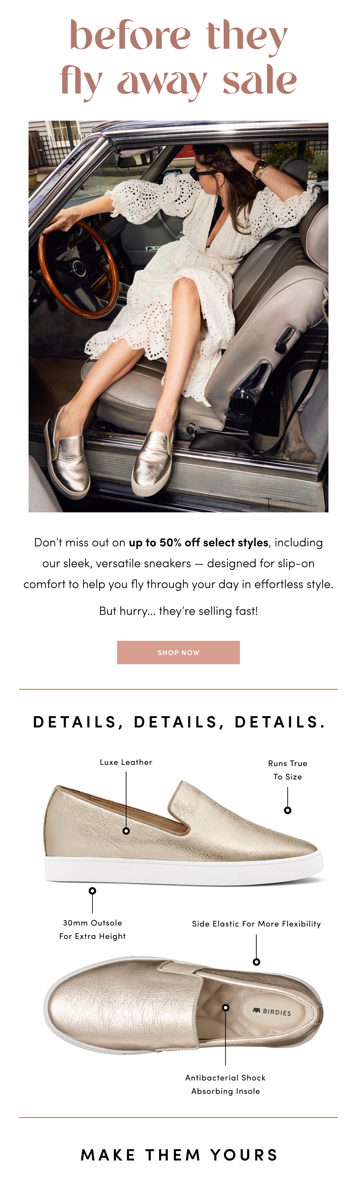 Before They Fly Away Sale - styles are going fast!