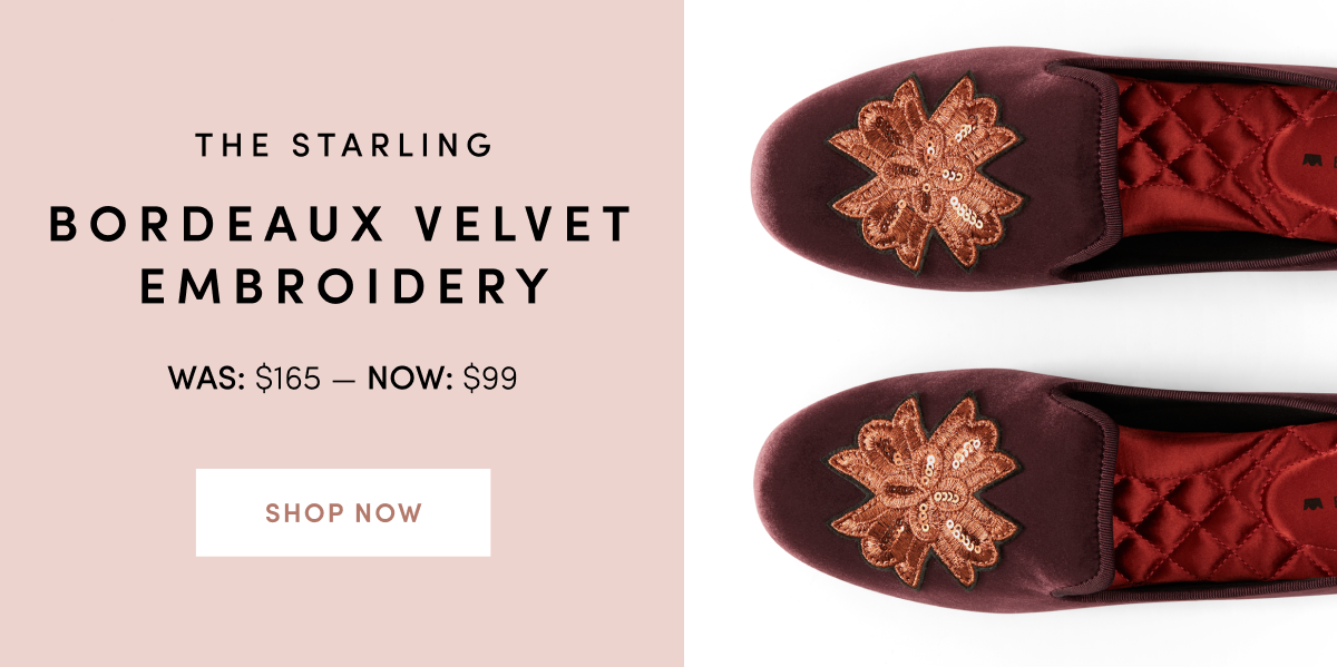 The Starling New Bordeaux Velvet Embroidery