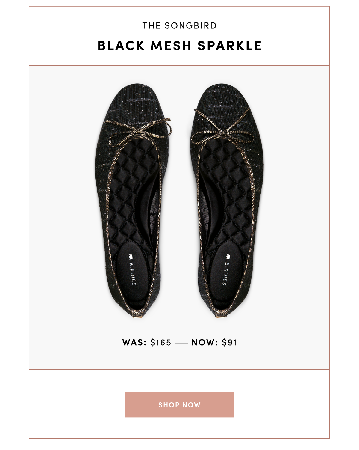Songbird Black Mesh Sparkle - was $165 now $91