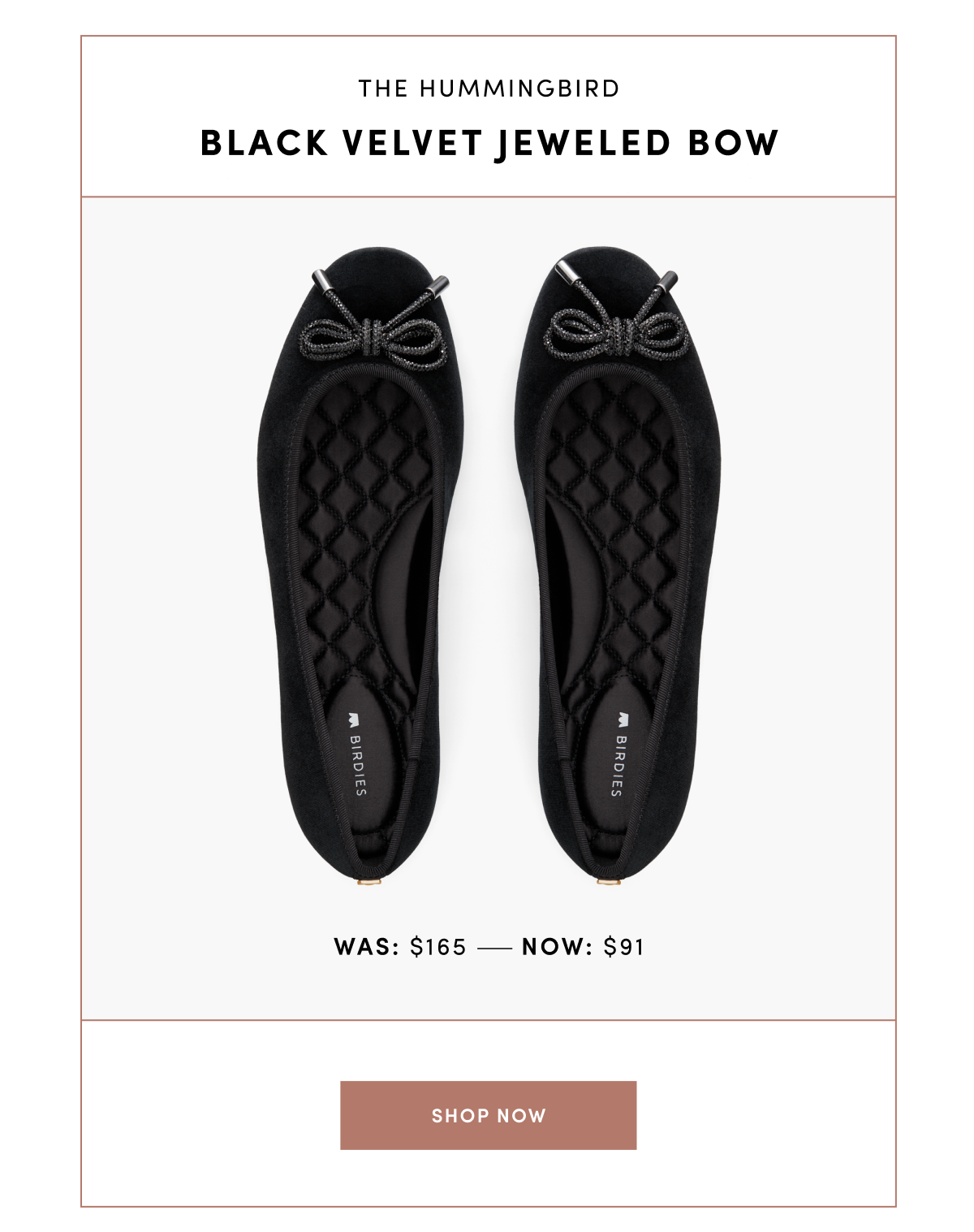 Hummingbird Black Velvet Jeweled Bow - was $165 now $91