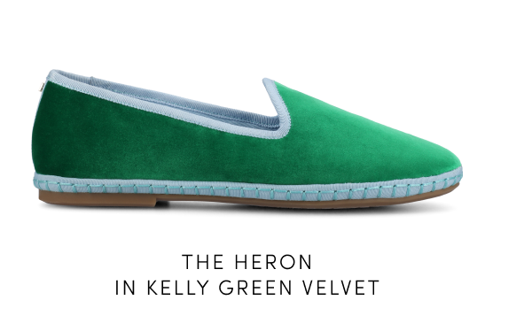 The Heron in Kelly Green Velvet