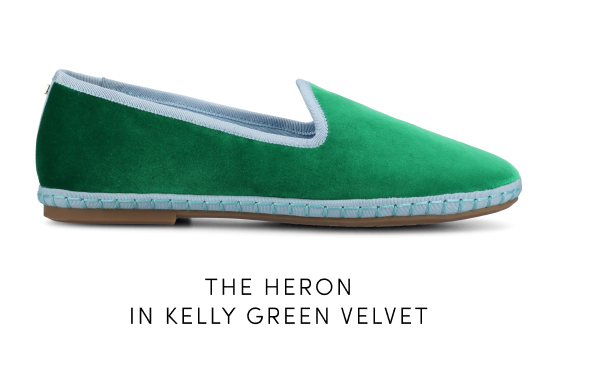 The Heron in Kelly Green Velvet