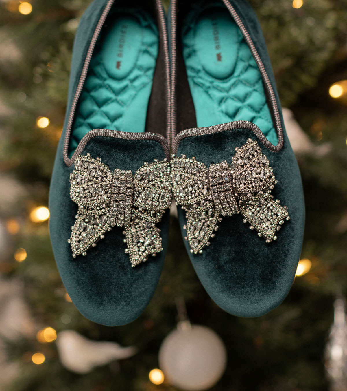 The Starling Monaco Bow In Royal Green Velvet