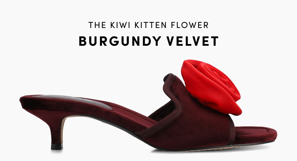 The Kiwi Kitten Flower Burgundy Velvet