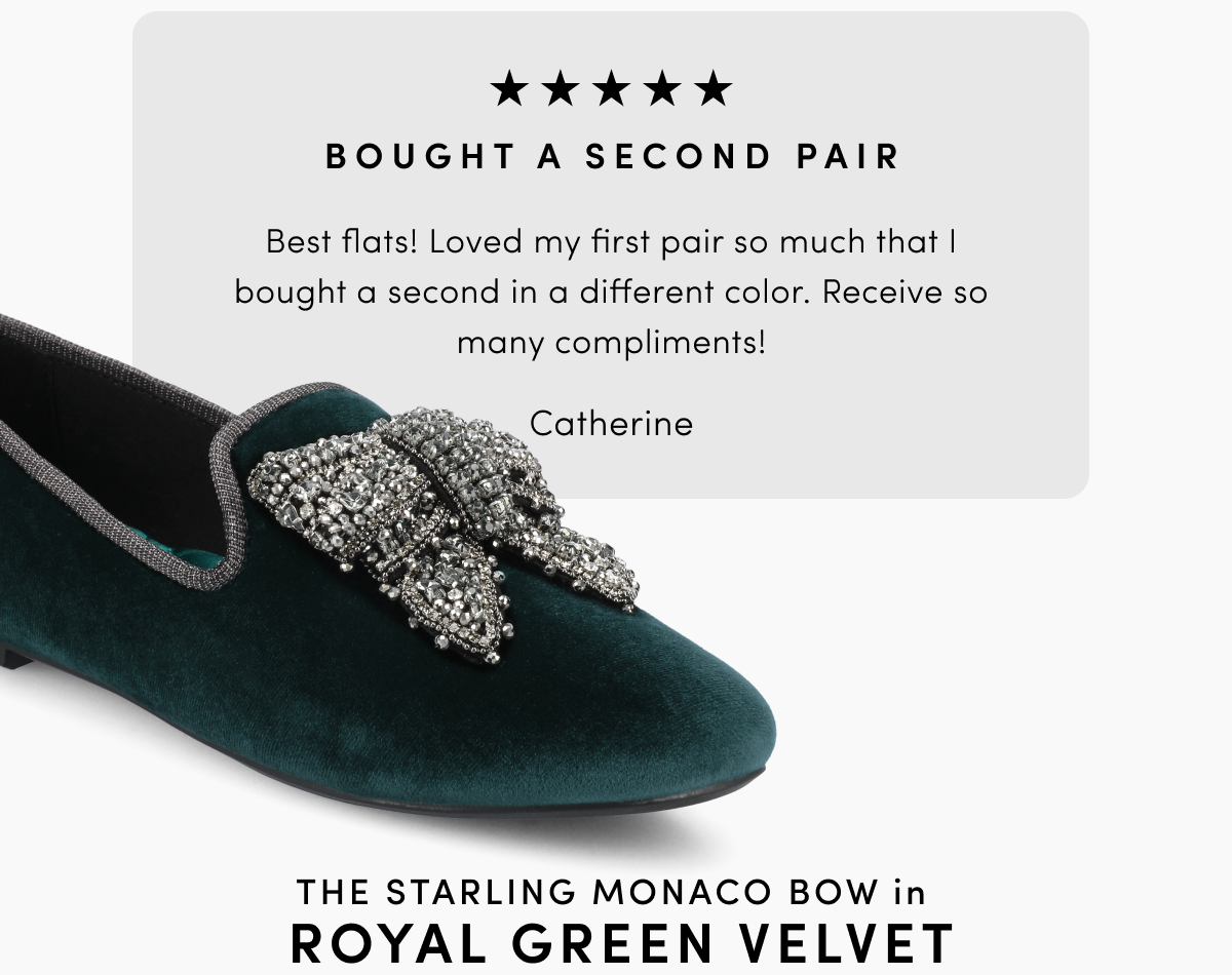 The Starling Monaco Bow In Royal Green Velvet