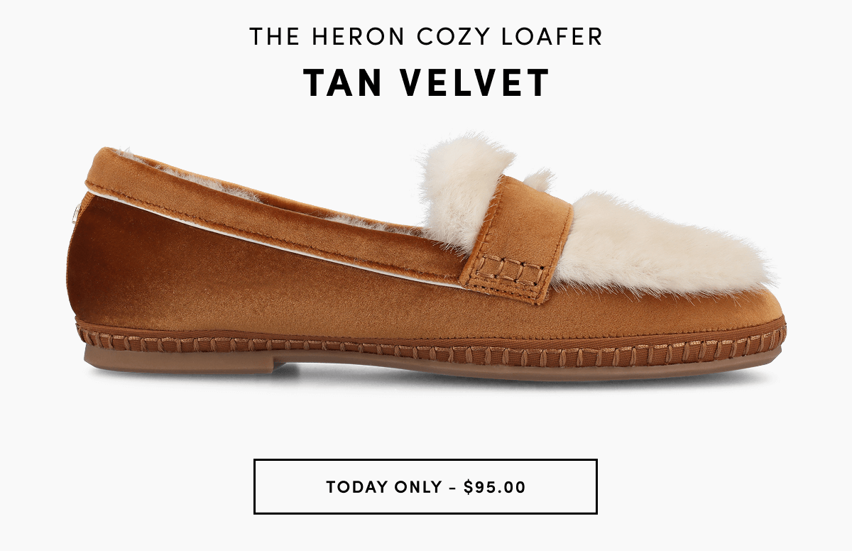 The Heron Cozy Loafer In Tan Velvet