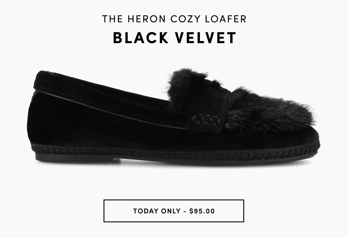 The Heron Cozy Loafer In Black Velvet