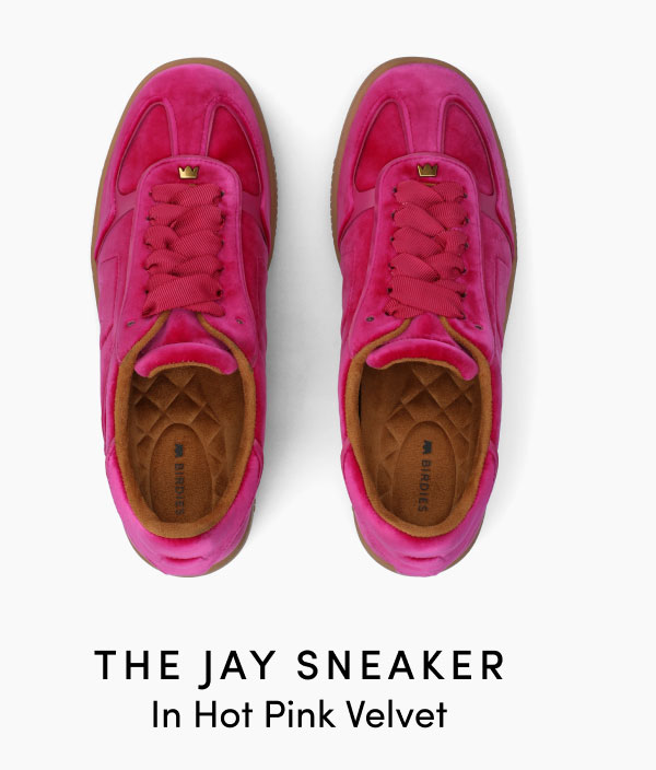 The Jay Sneaker in Hot Pink Velvet