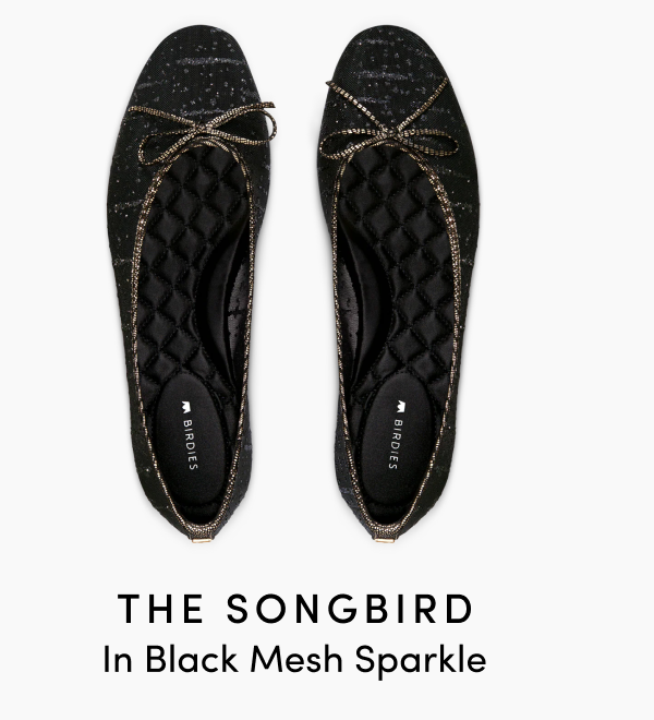 The Songbird In Black Mesh Sparkle