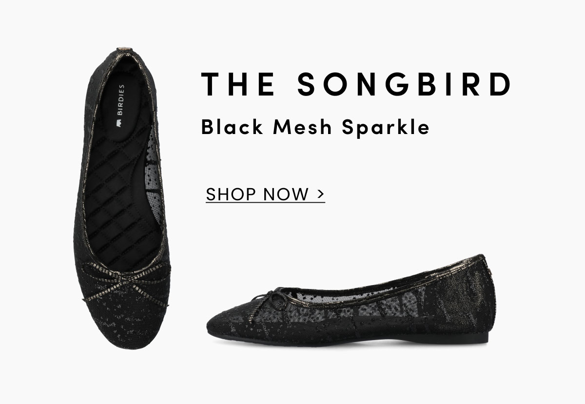 The Songbird In Black Mesh Sparkle